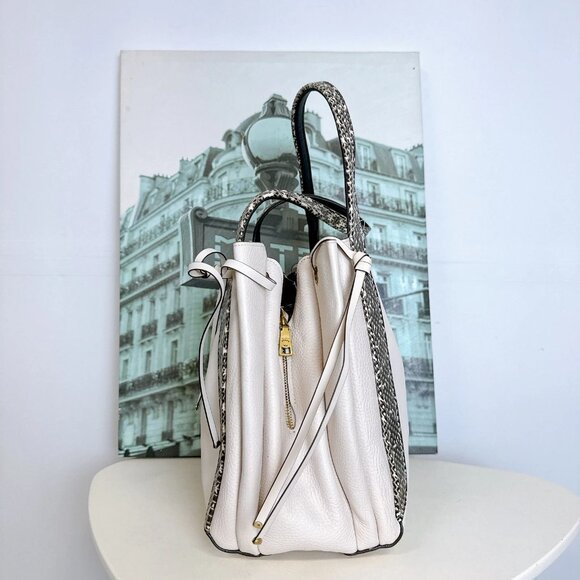 Coach 53355 Harmony Hobo In Colorblock With Snakeskin Detail IN CHALK - Picture 6 of 11